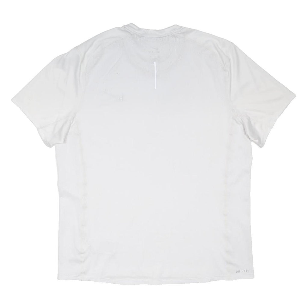 NIKE Mens White Crew Neck Short Sleeve Graphic T-Shirt XL Polyester Blend Sports