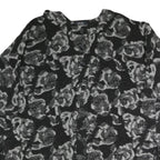 S MAX MARA Womens Black & Grey Floral Button Jacket L Woven Classic Fit Long