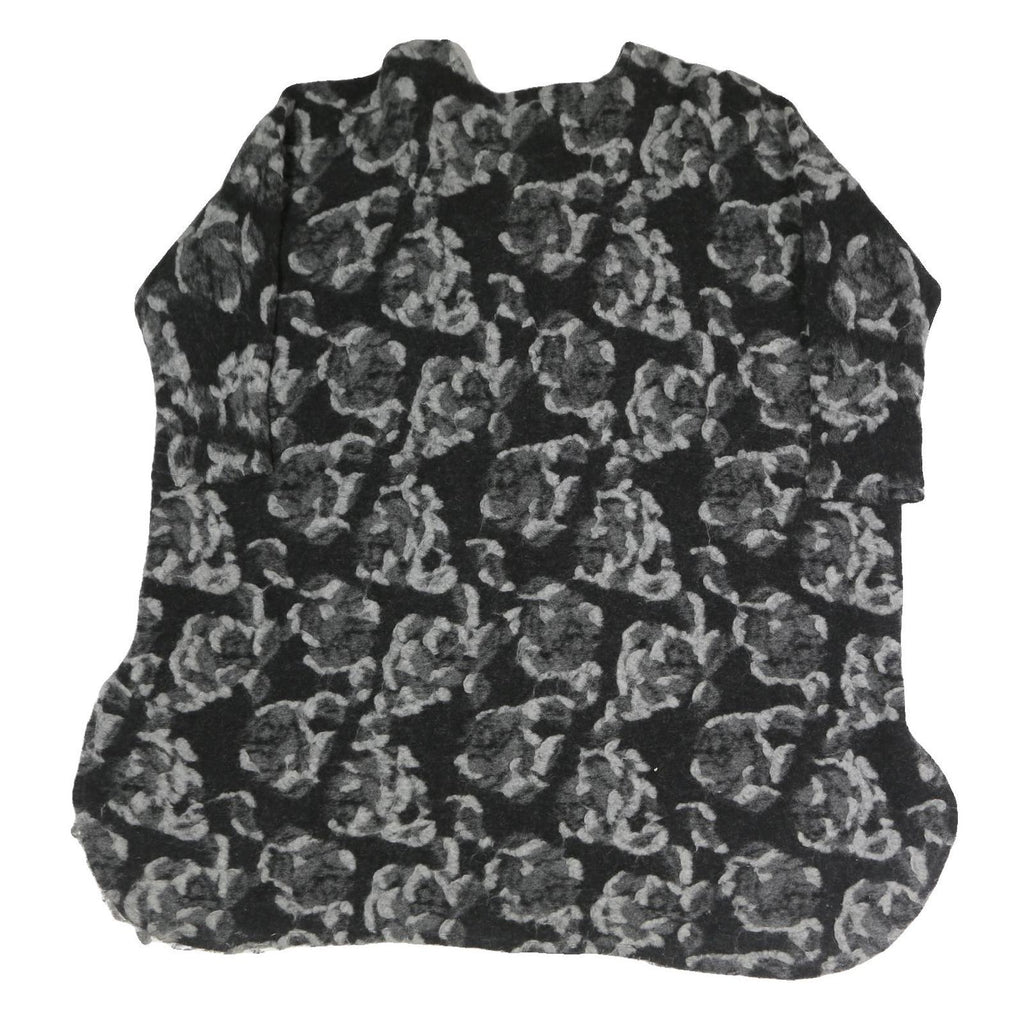 S MAX MARA Womens Black & Grey Floral Button Jacket L Woven Classic Fit Long