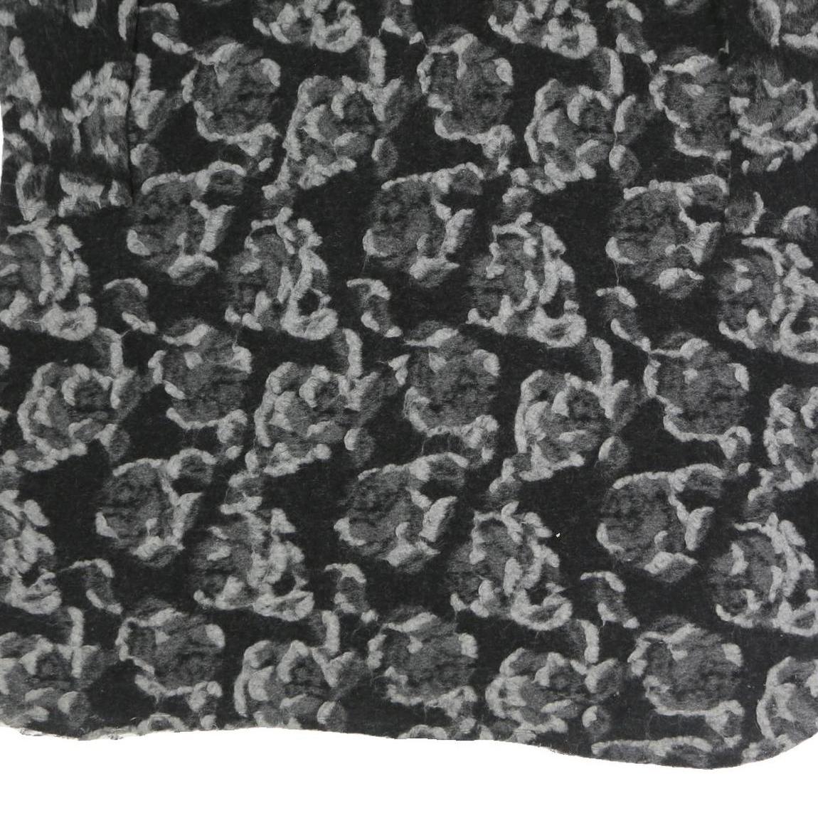 S MAX MARA Womens Black & Grey Floral Button Jacket L Woven Classic Fit Long