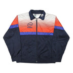 LOTTO Mens Navy & Orange Athletic Jacket M Polyester Blend Colourblock Zip