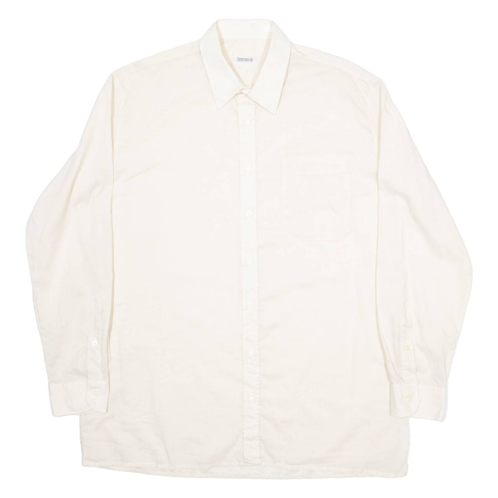 SCHIESSER Mens Plain Shirt Beige Long Sleeve L