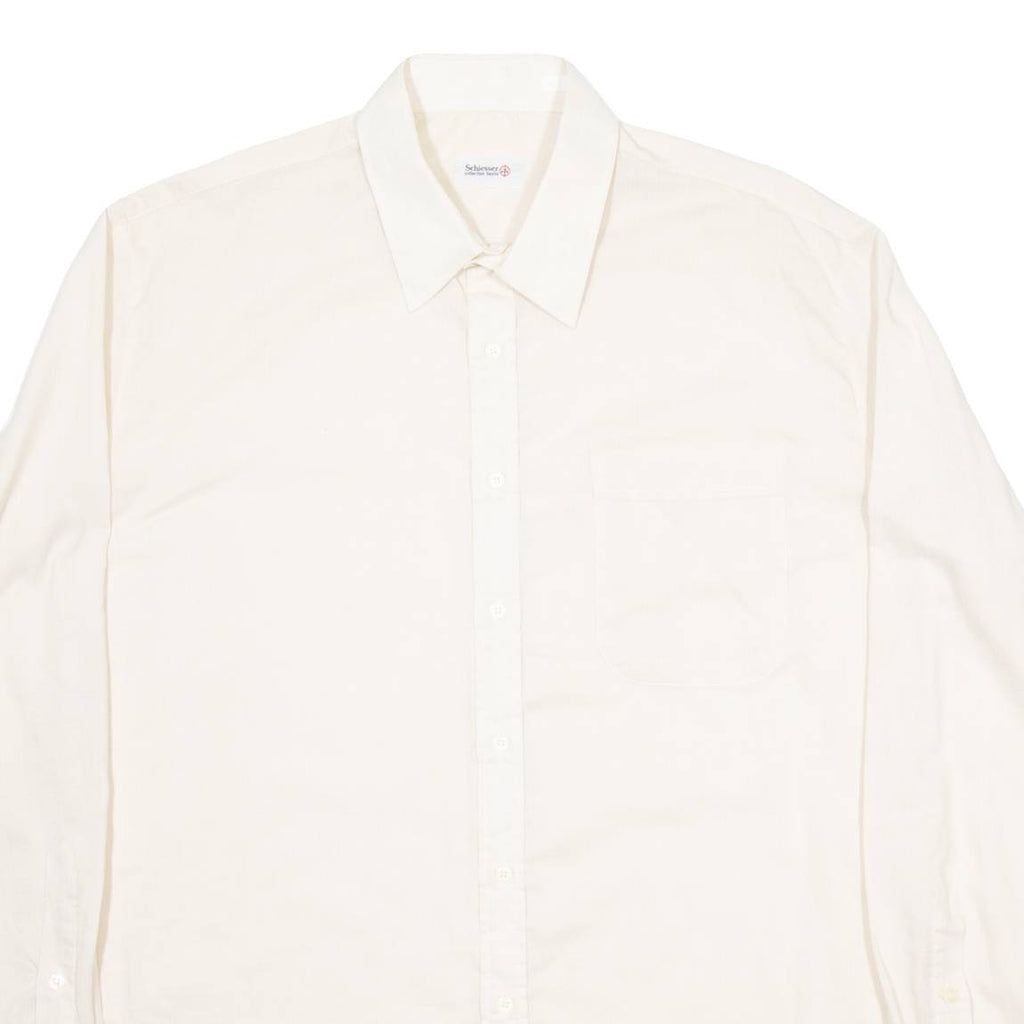 SCHIESSER Mens Plain Shirt Beige Long Sleeve L