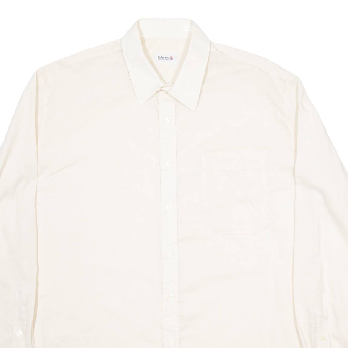 SCHIESSER Mens Plain Shirt Beige Long Sleeve L
