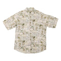 WOOLRICH Mens Beige & Olive Patterned Cotton Blend Shirt M Casual Summer