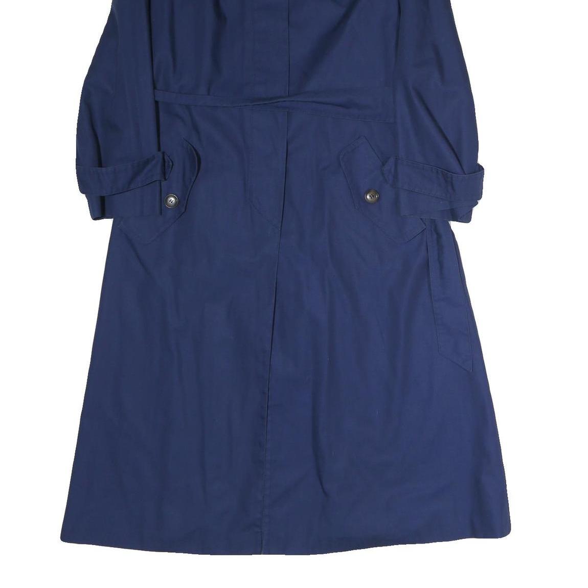 Womens Blue Classic Button Cotton Jacket M Plain Long Sleeve Regular Fit