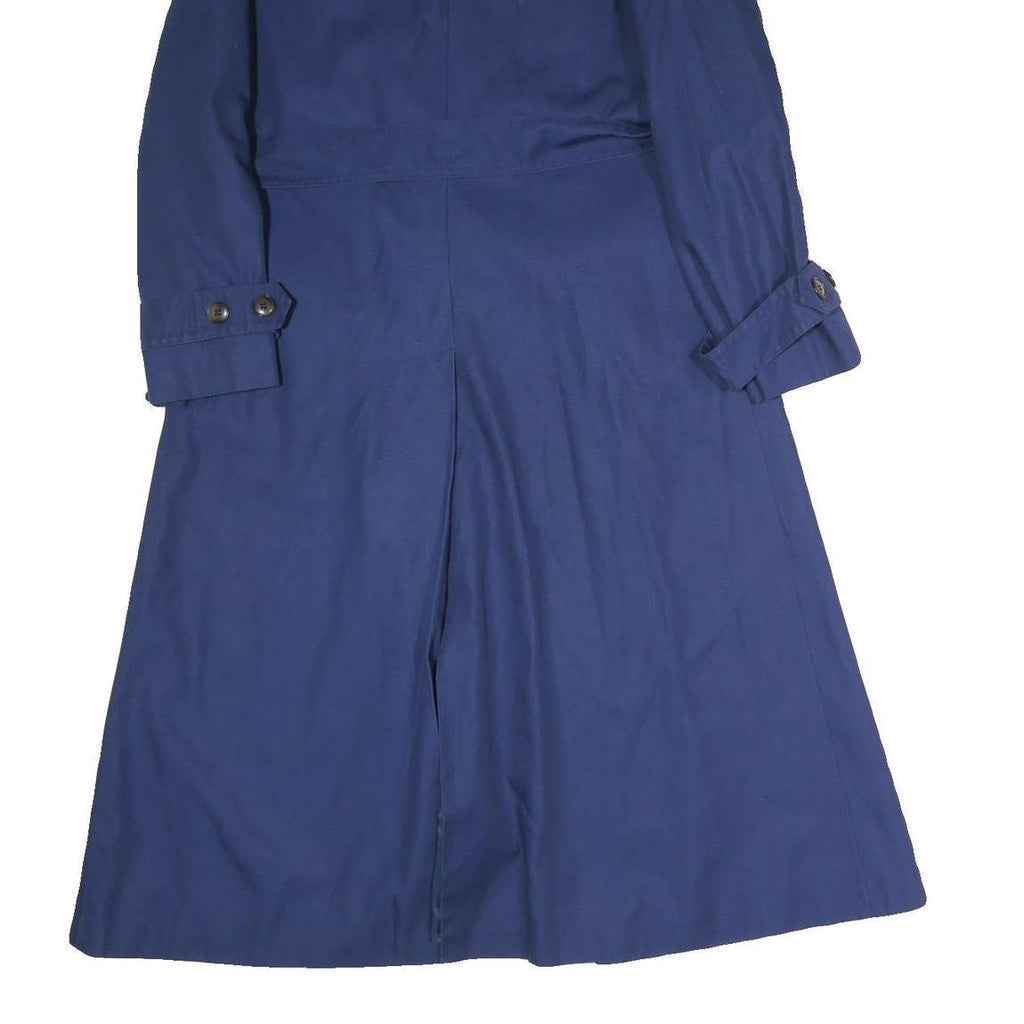 Womens Blue Classic Button Cotton Jacket M Plain Long Sleeve Regular Fit