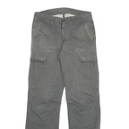 CARHARTT Mens Grey Regular Fit Cargo Cotton Blend Jeans W28 L31 Button Closure