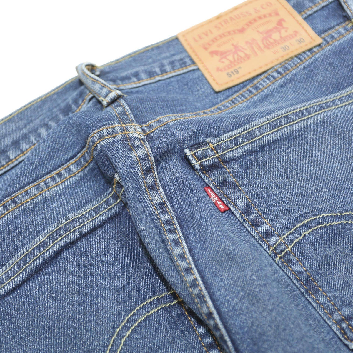 LEVI'S 519 Mens Jeans Blue Slim Skinny Denim Medium W30 L30 Zip