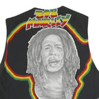 Mens Black Bob Marley Cotton Blend Vest M Plain Graphic Music Icon