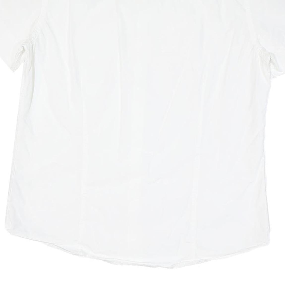 NAPAPIJRI Mens White Casual Shirt M Cotton Blend Patch Logo Norwegian Flag