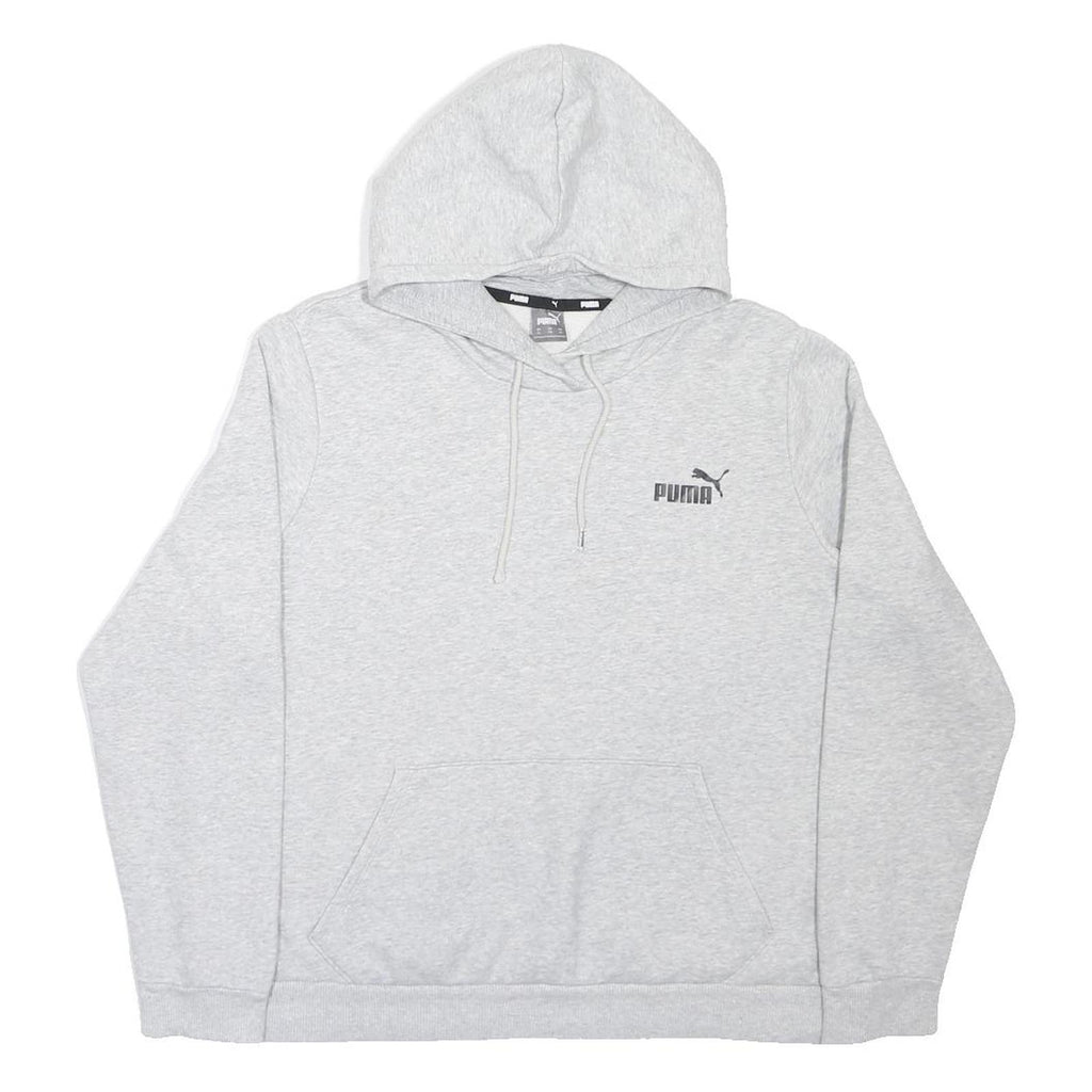 PUMA Mens Grey Pullover Hoodie XL Cotton Blend Casual Sportswear Sweatshirt