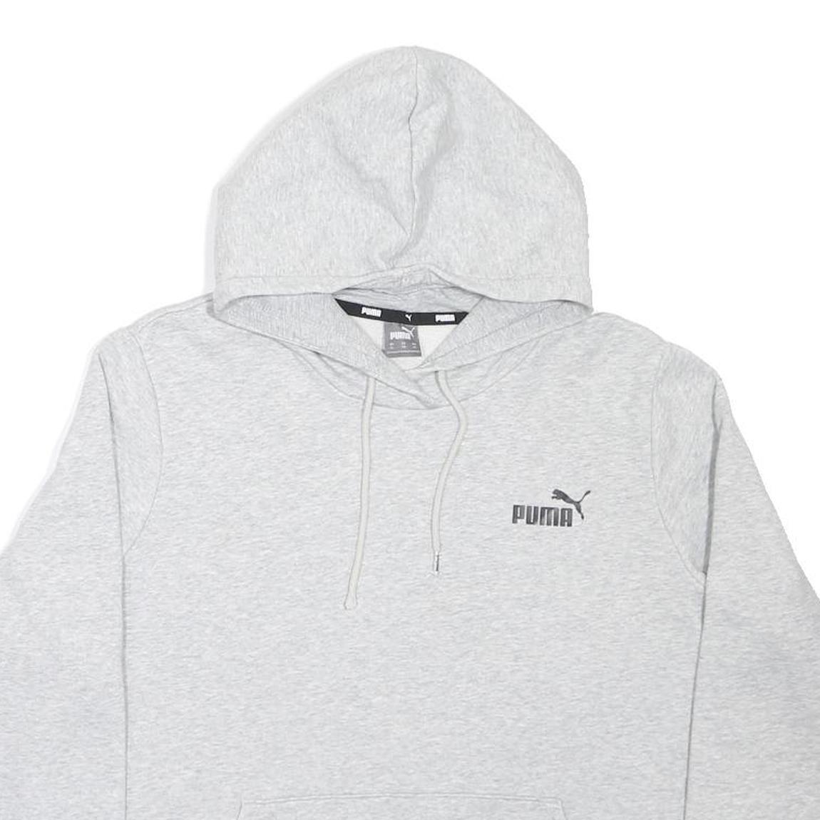 PUMA Mens Grey Pullover Hoodie XL Cotton Blend Casual Sportswear Sweatshirt