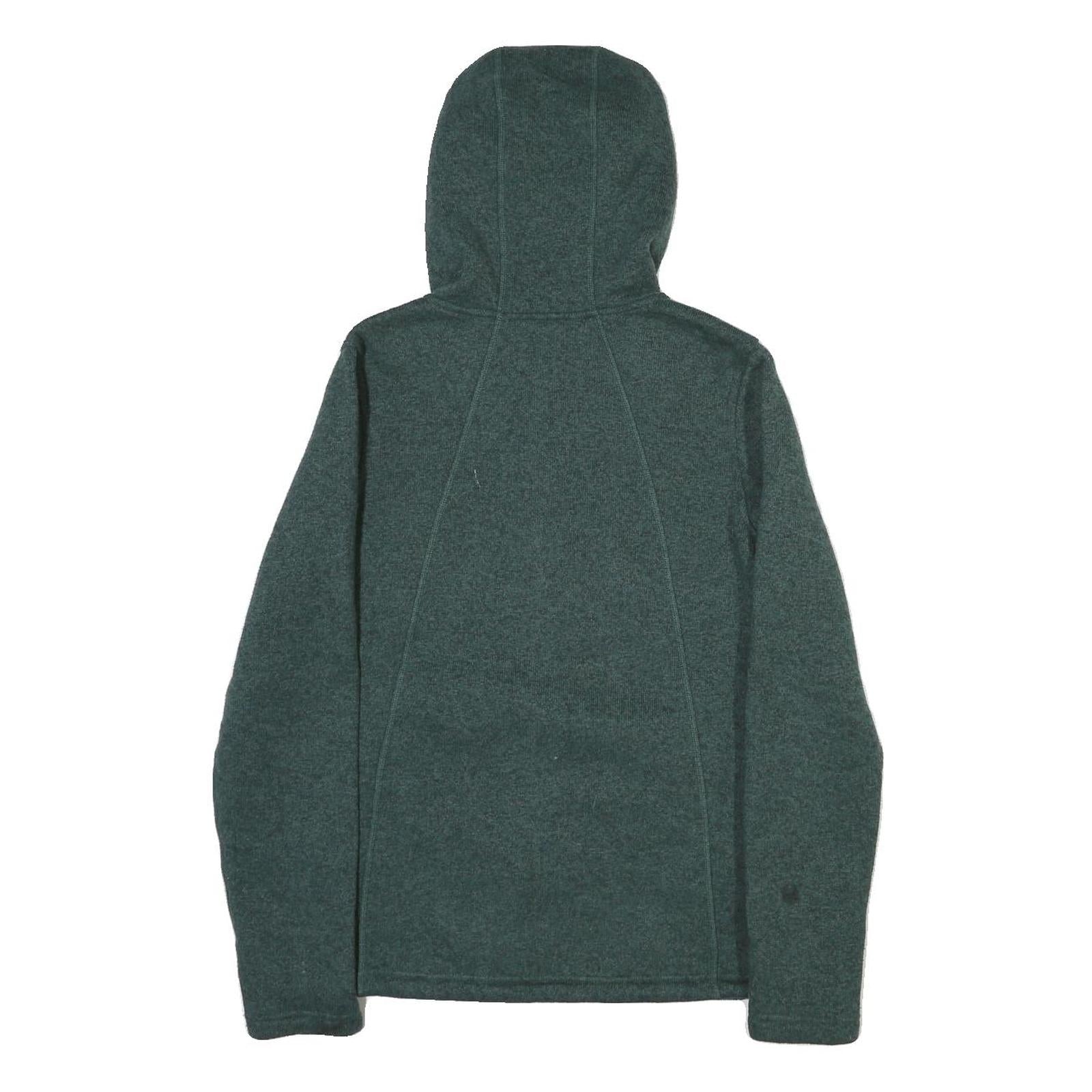 THE NORTH FACE Womens Green Hooded Zip Jacket M Polyester Blend Plain