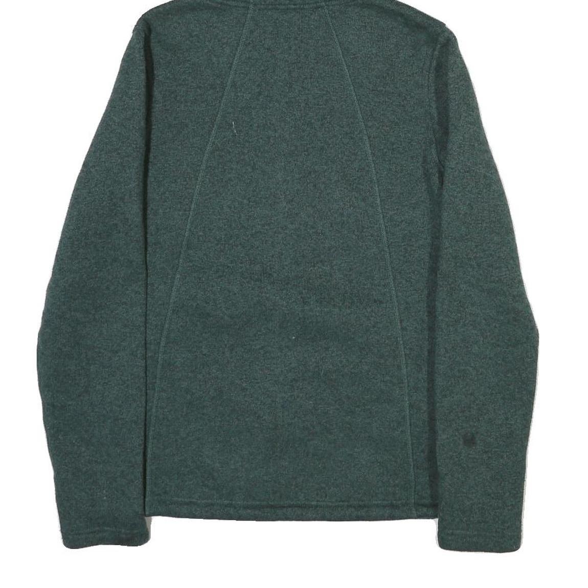 THE NORTH FACE Womens Green Hooded Zip Jacket M Polyester Blend Plain