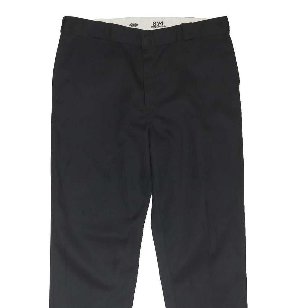 DICKIES Mens Cotton Blend Black Classic Straight Trousers W40 L35 Workwear