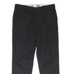 DICKIES Mens Cotton Blend Black Classic Straight Trousers W40 L35 Workwear