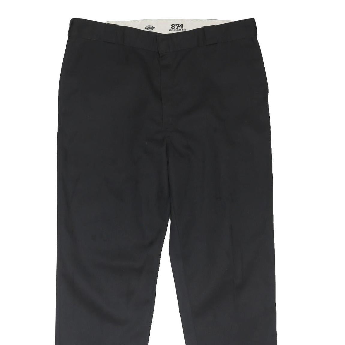 DICKIES Mens Cotton Blend Black Classic Straight Trousers W40 L35 Workwear