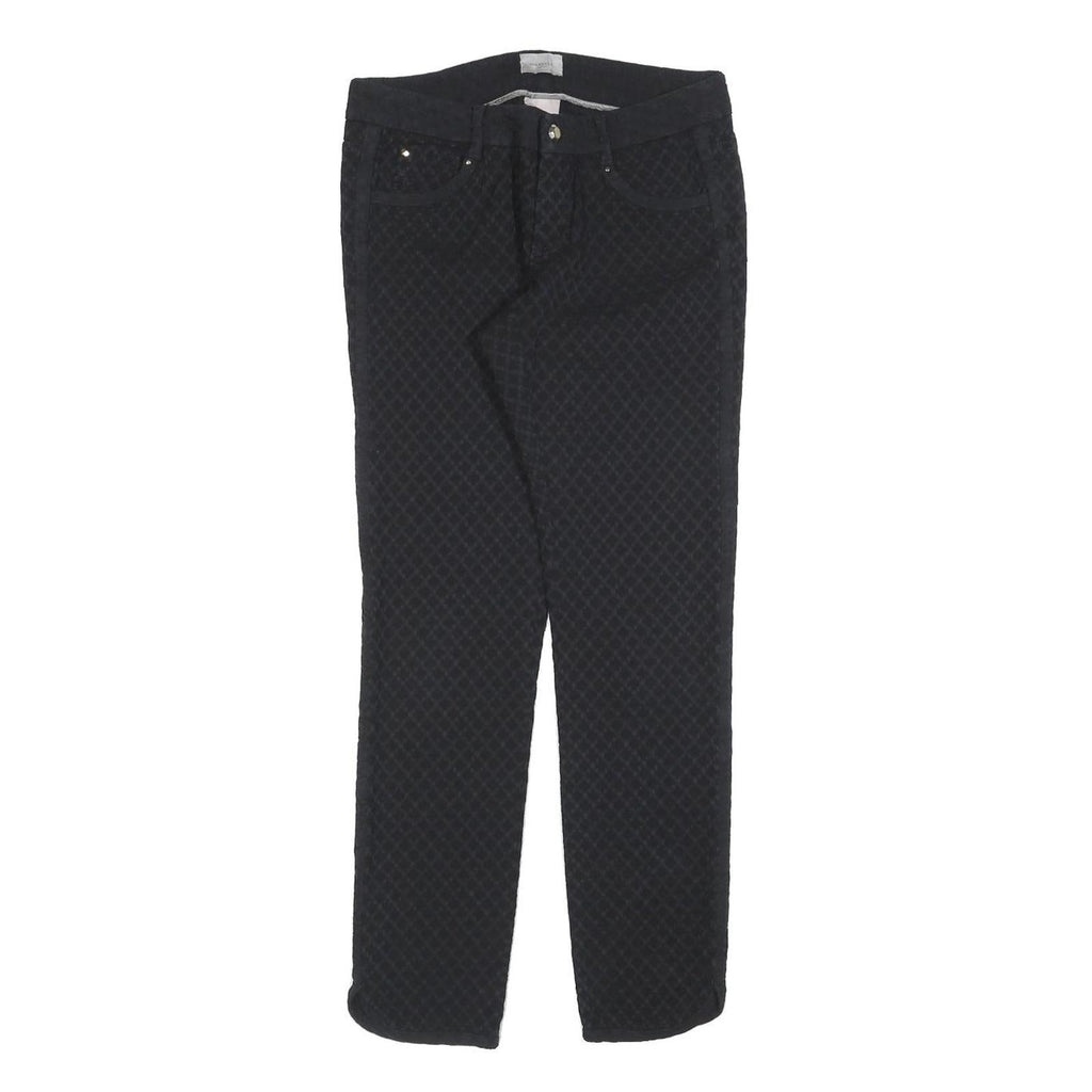 MARELLA Womens Polyester Blend Black Slim Trousers W28 L28 Elegant Textured