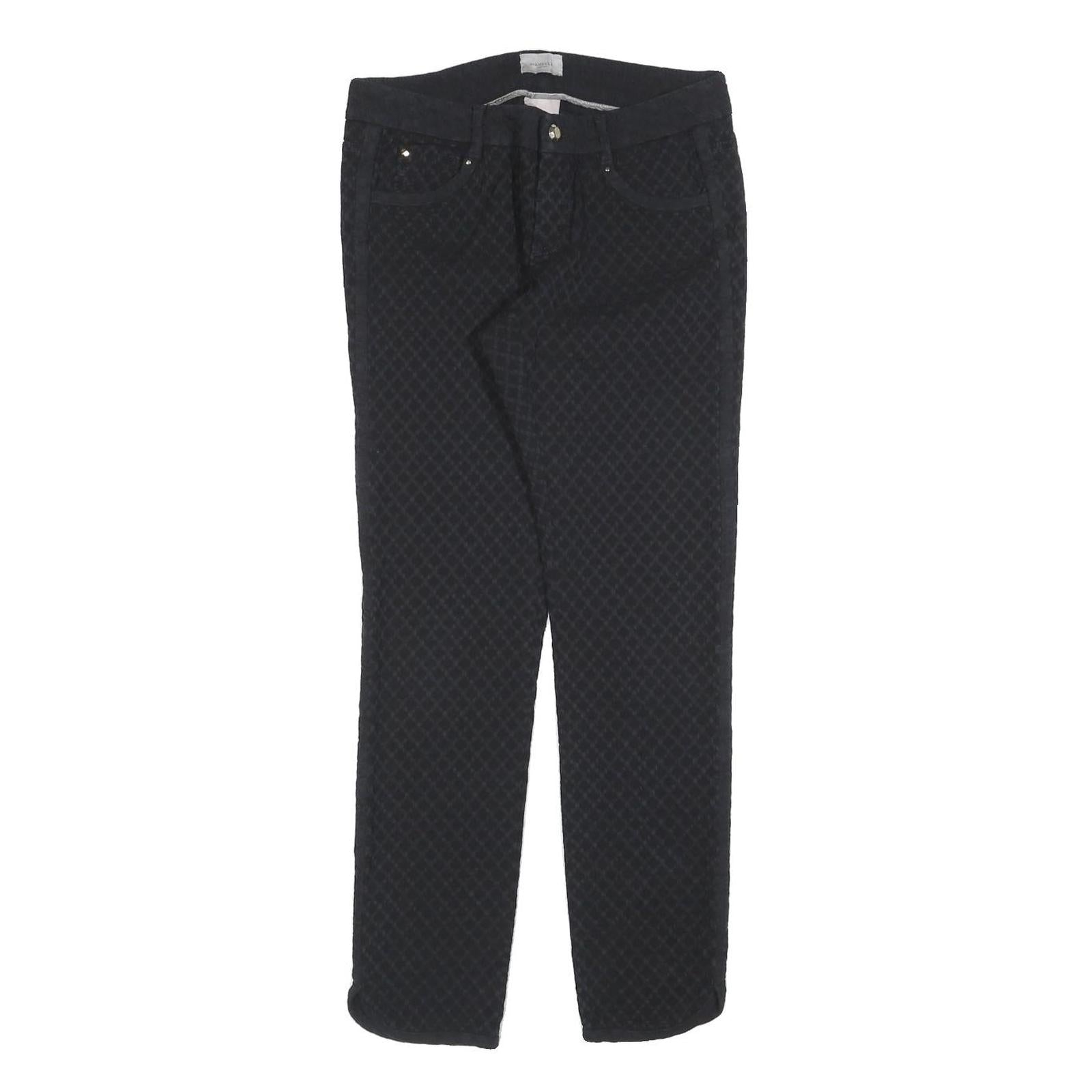 MARELLA Womens Polyester Blend Black Slim Trousers W28 L28 Elegant Textured