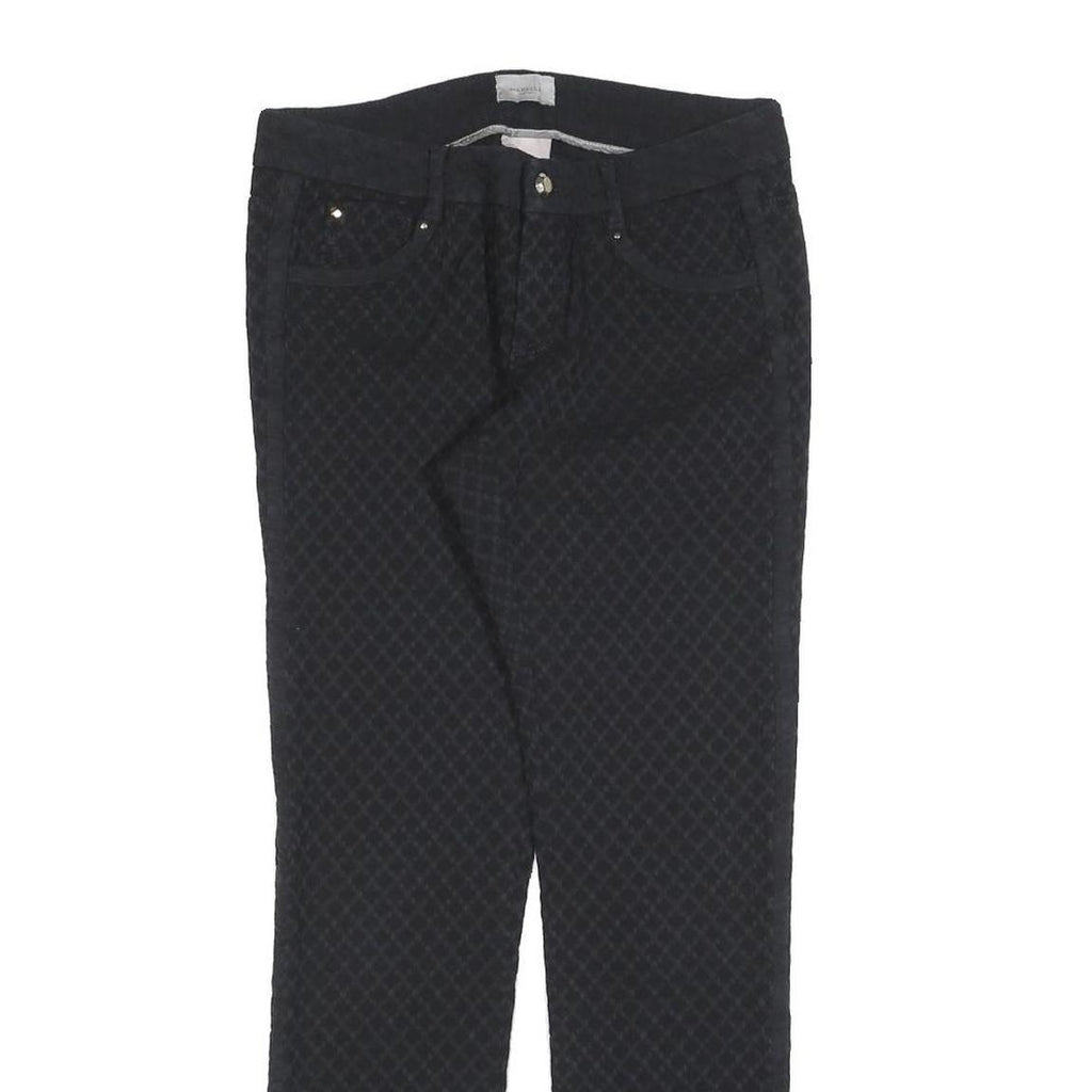 MARELLA Womens Polyester Blend Black Slim Trousers W28 L28 Elegant Textured