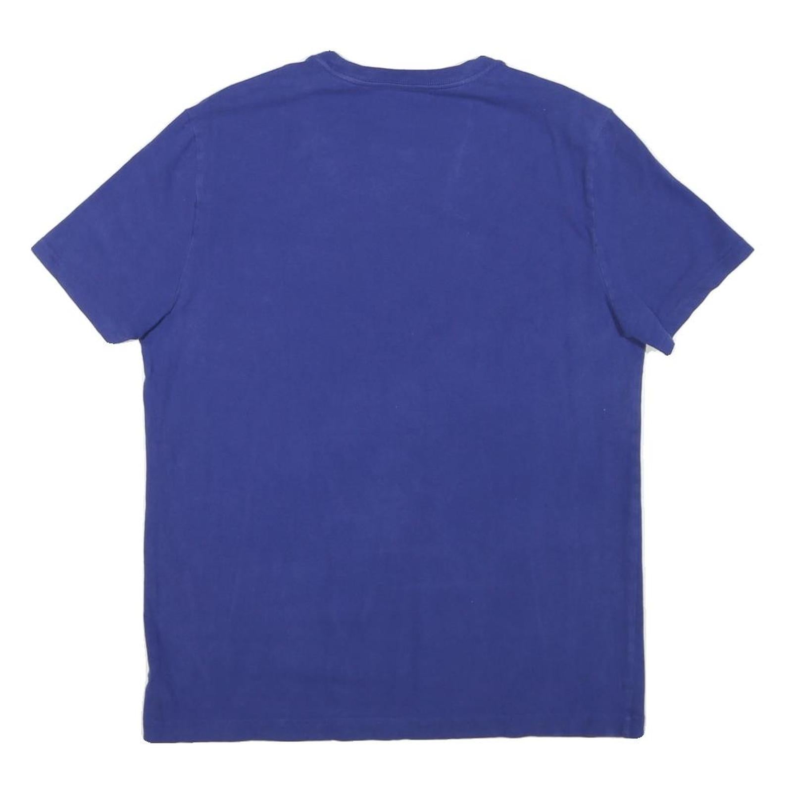 NAUTICA Mens Blue Graphic T-Shirt L Short Sleeve Crew Neck Cotton Blend Comfort