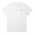 NIKE Mens White Blue Logo Classic T-Shirt M Short Sleeve Crew Neck Casual