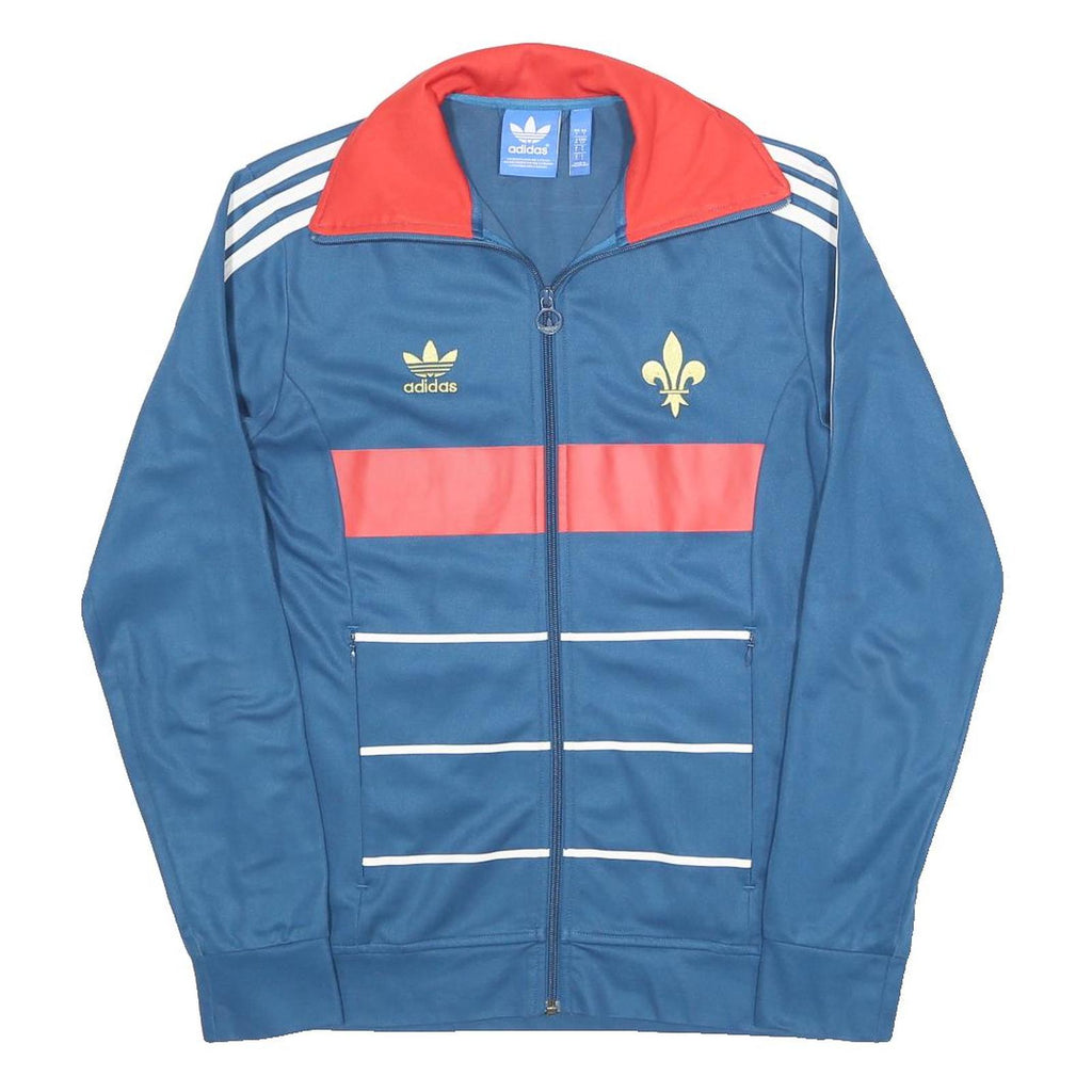 ADIDAS Mens Blue & Red Track Jacket S Polyester Zip Classic Sportswear