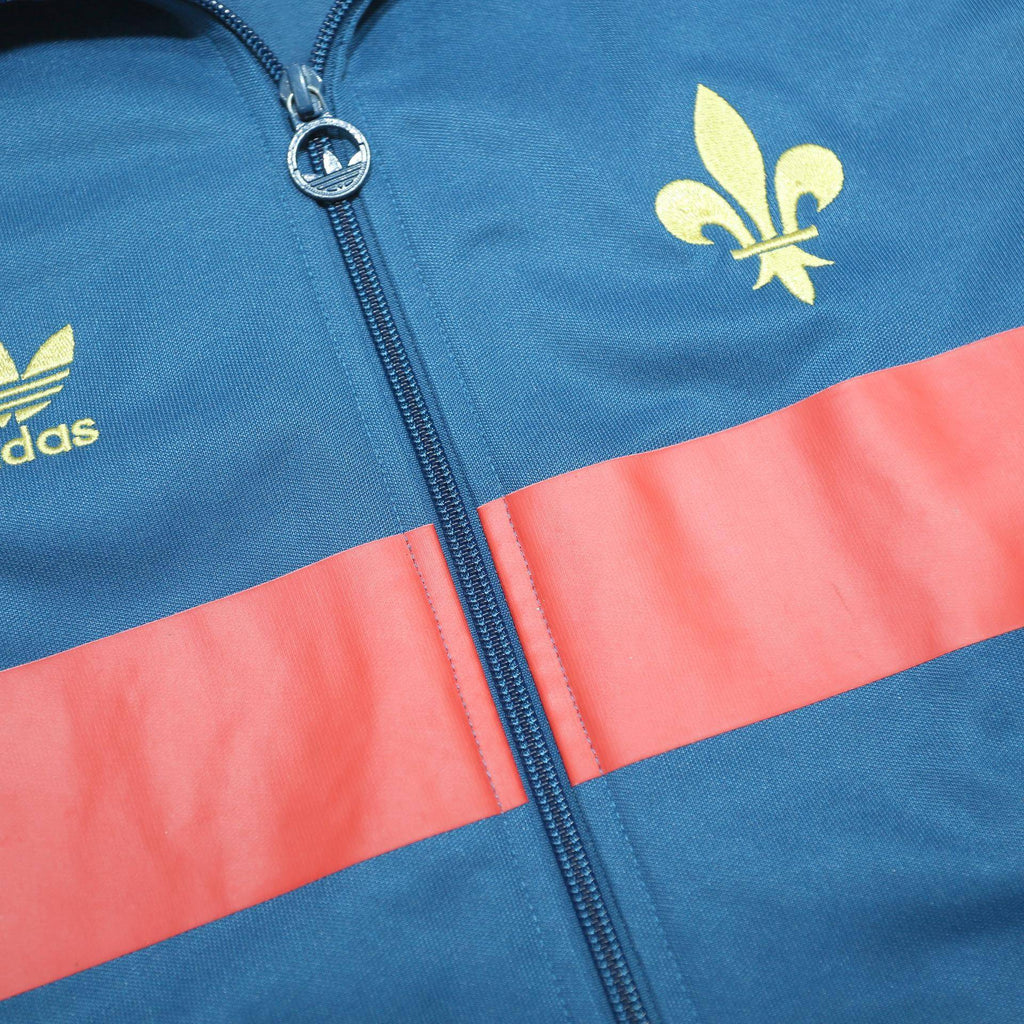 ADIDAS Mens Blue & Red Track Jacket S Polyester Zip Classic Sportswear