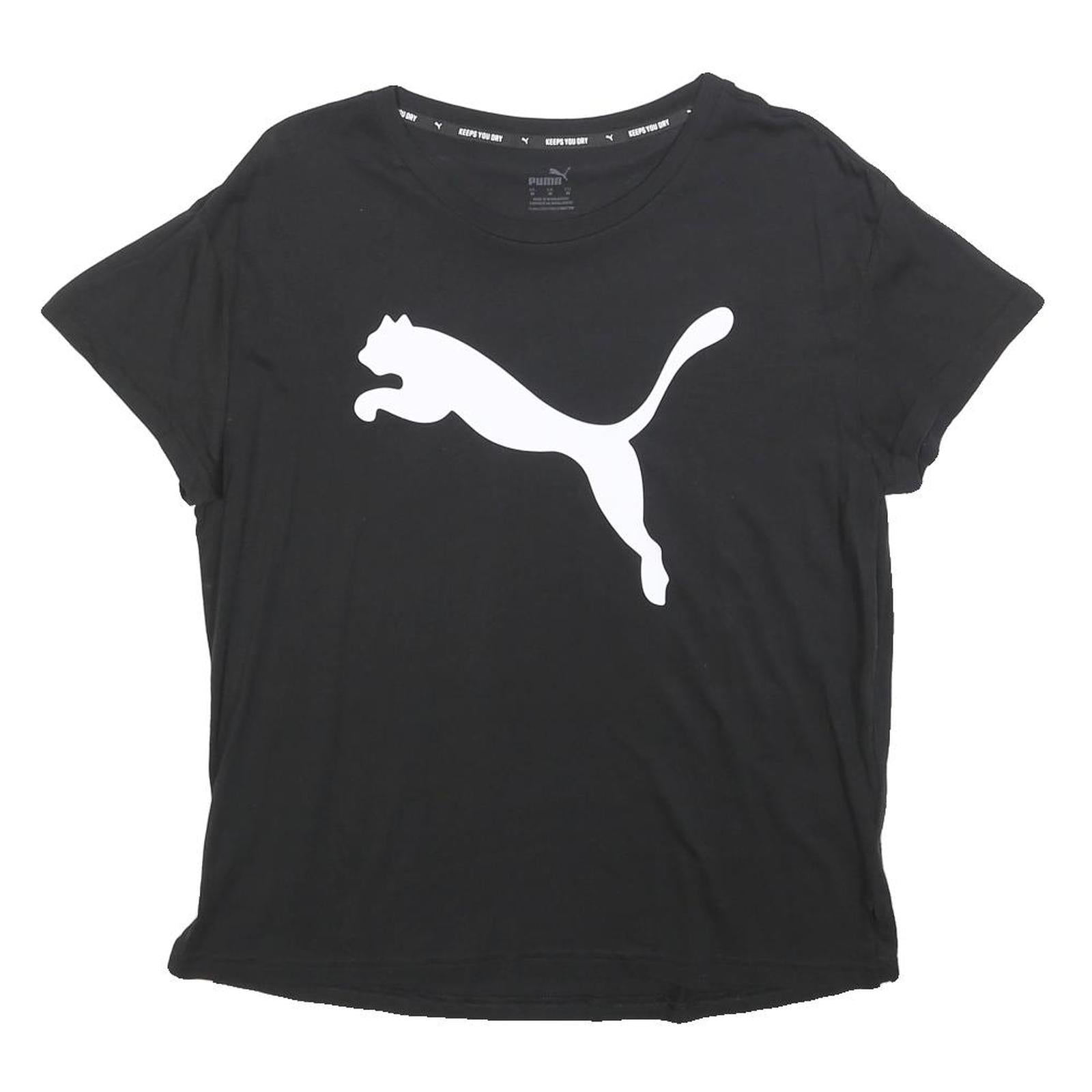 PUMA Womens Black Graphic T-Shirt M Short Sleeve Crew Neck Sportswear