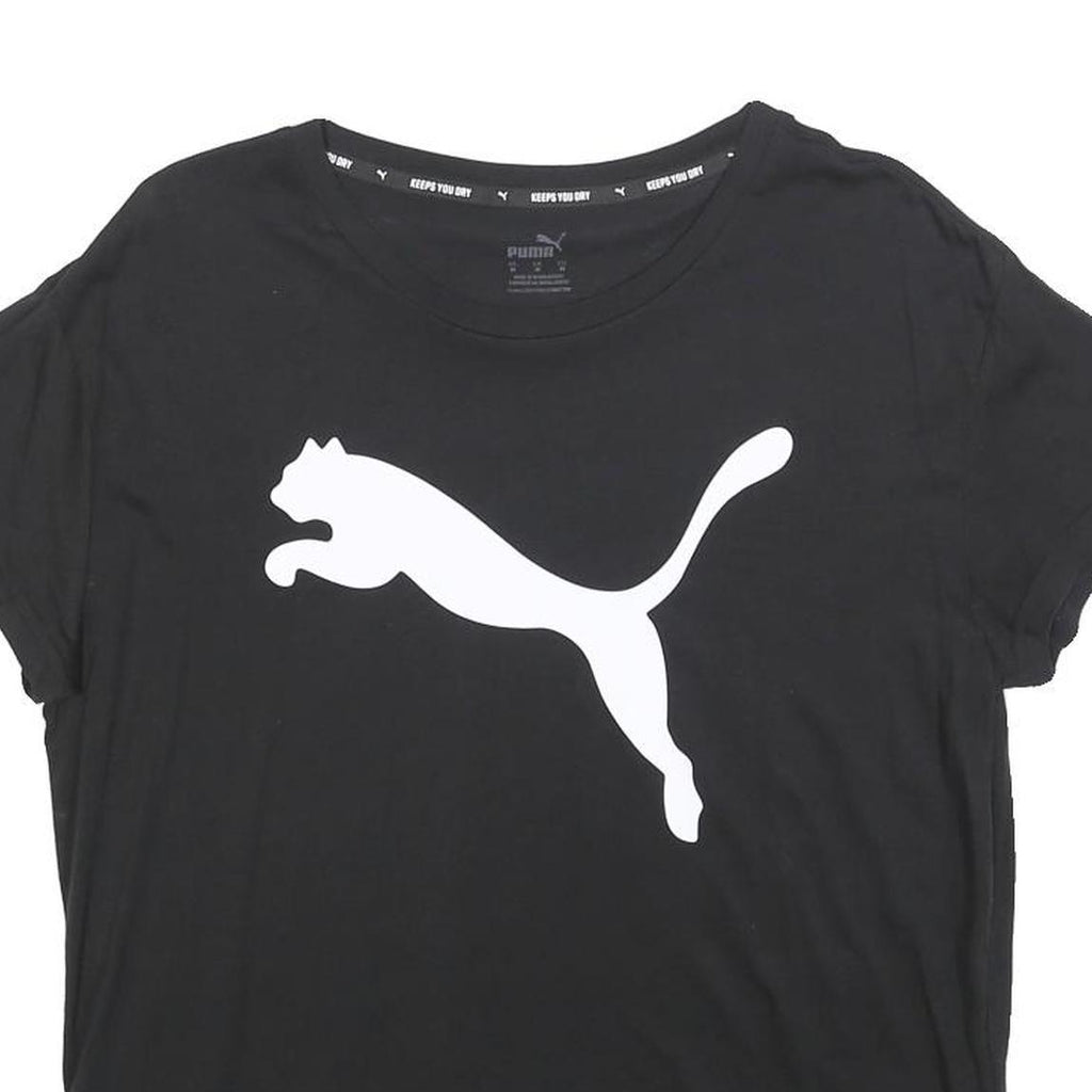 PUMA Womens Black Graphic T-Shirt M Short Sleeve Crew Neck Sportswear