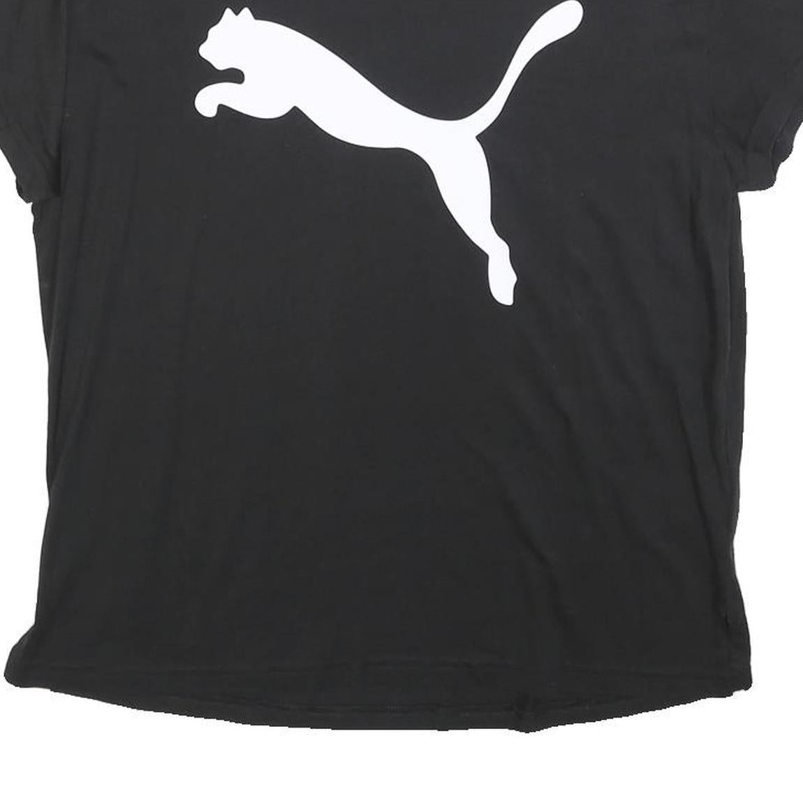 PUMA Womens Black Graphic T-Shirt M Short Sleeve Crew Neck Sportswear