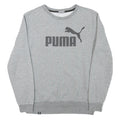 PUMA Mens Grey Cotton Blend Crew Neck S Logo Print Sports Sweatshirt