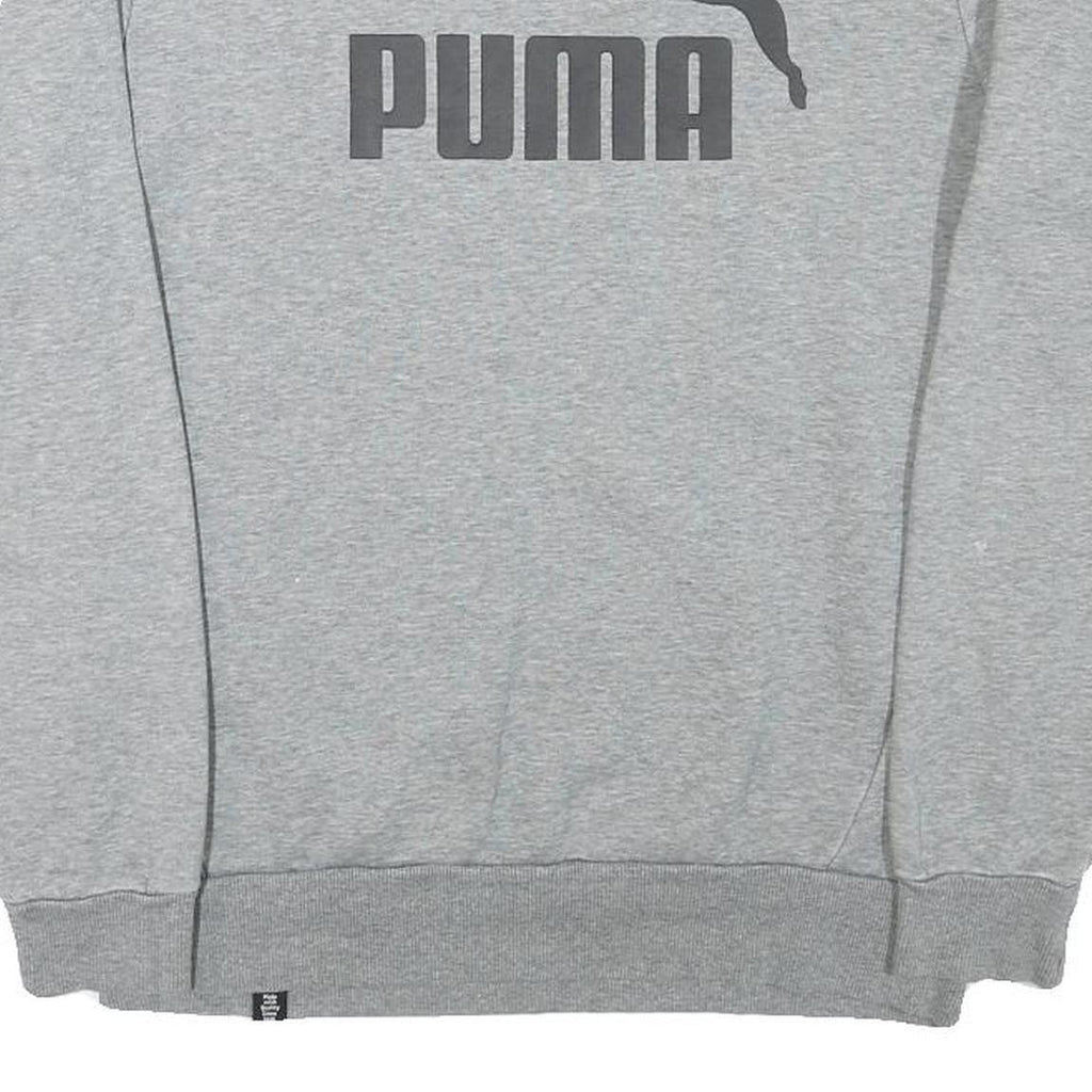 PUMA Mens Grey Cotton Blend Crew Neck S Logo Print Sports Sweatshirt