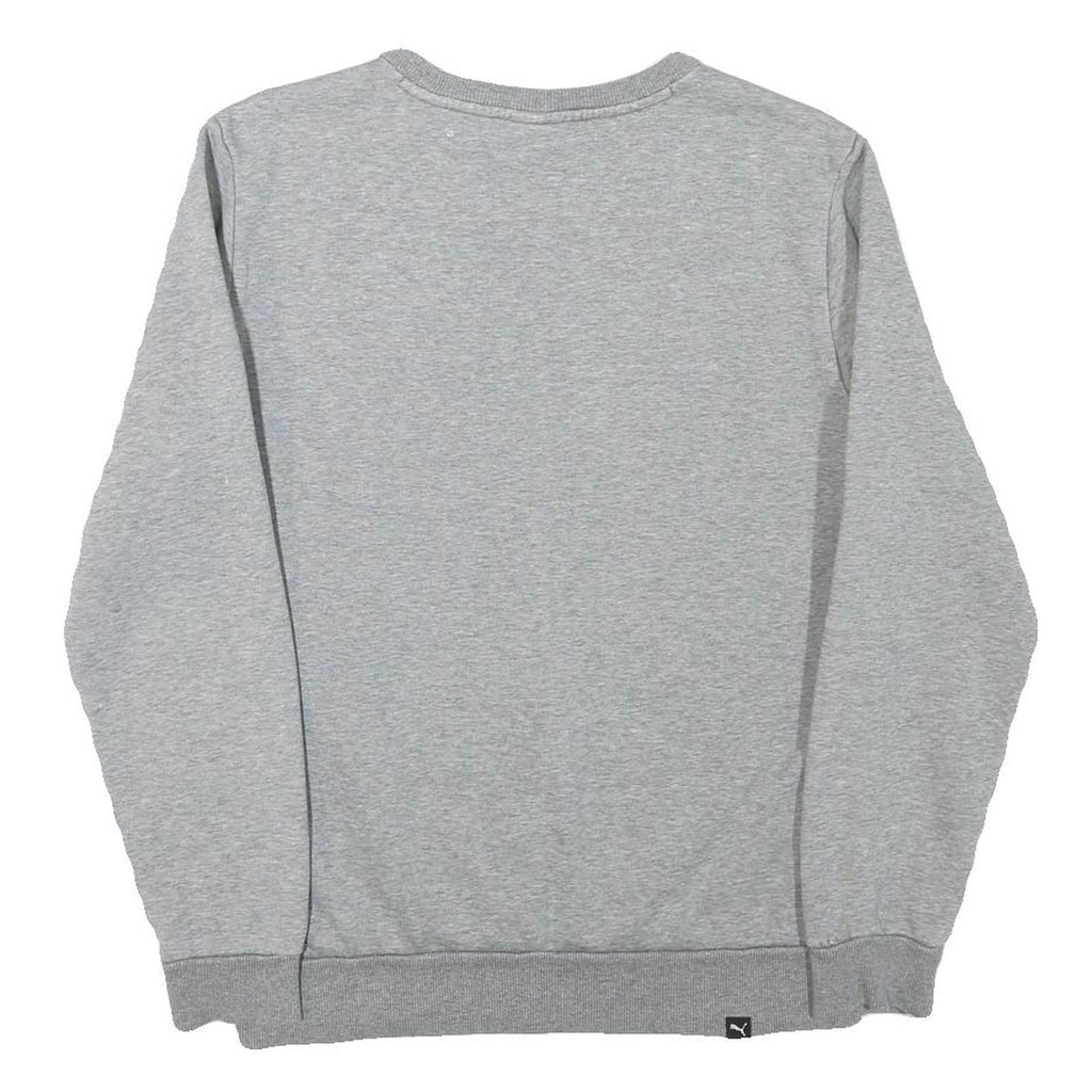 PUMA Mens Grey Cotton Blend Crew Neck S Logo Print Sports Sweatshirt