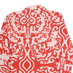 ZARA Womens Red & Pink Printed Shirt Long Sleeve Collared L Casual Stylish