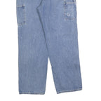 CARHARTT Mens Loose Fit Blue Denim Jeans W35 L32 Workwear Zip Closure
