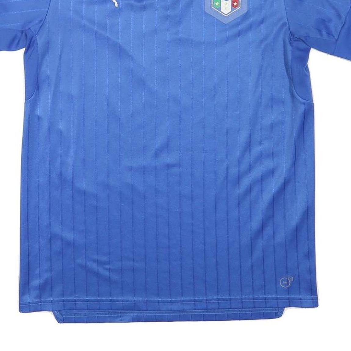 PUMA Boys Blue Italia Football Shirt T-Shirt Short Sleeve Crew Neck