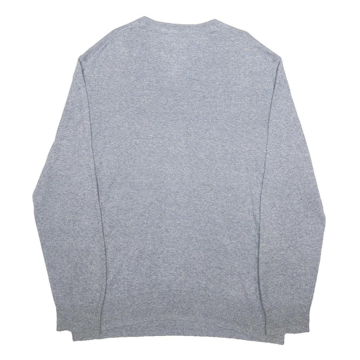 SUPERDRY Mens Grey Plain Cotton Blend V Neck Basic Knit Jumper XL Casual Layer