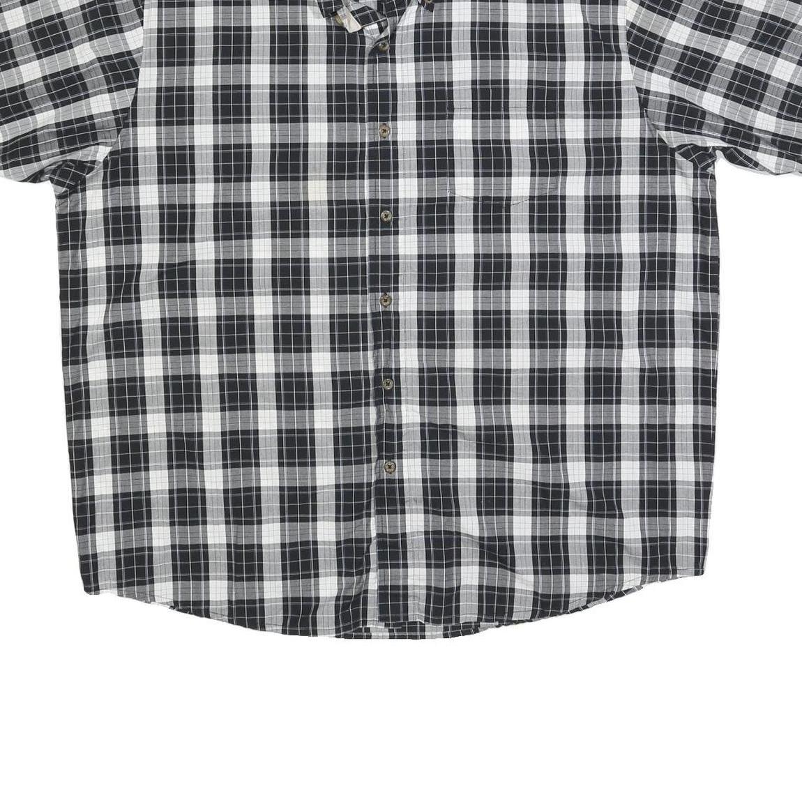 WRANGLER Mens Black & White Check Shirt XL Cotton Blend Button Down Casual