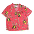 HELLO HATTIE Womens Coral Red Printed Button Shirt XL Cotton Blend Short Sleeve