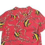 HELLO HATTIE Womens Coral Red Printed Button Shirt XL Cotton Blend Short Sleeve