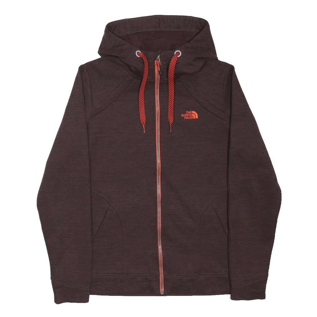 THE NORTH FACE Womens Brown & Orange Hoodie M Full Zip Casual Outdoor Sweatshirt