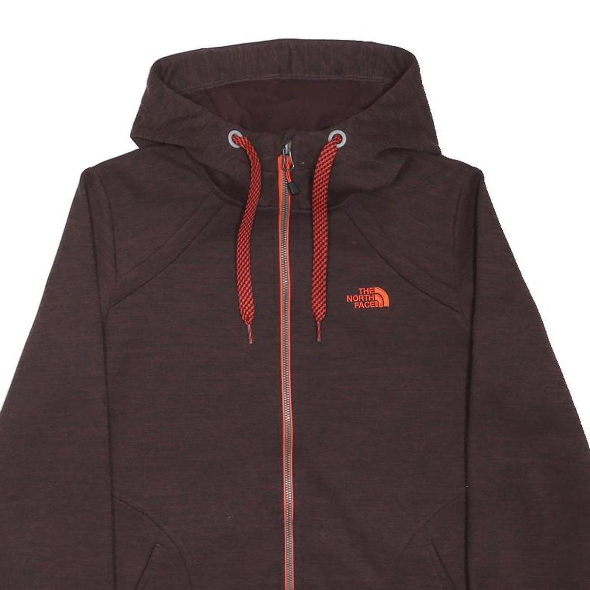 THE NORTH FACE Womens Brown & Orange Hoodie M Full Zip Casual Outdoor Sweatshirt