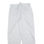 MOUSTACHE Mens Cotton Blend White Regular Fit Straight Trousers W28 L27 Smart