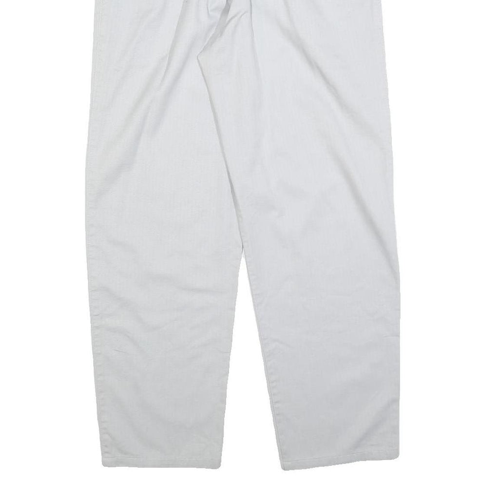 MOUSTACHE Mens Cotton Blend White Regular Fit Straight Trousers W28 L27 Smart