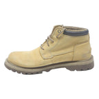 CAT Mens Beige Leather Ankle Boots UK 8 Durable Work Outdoor Footwear
