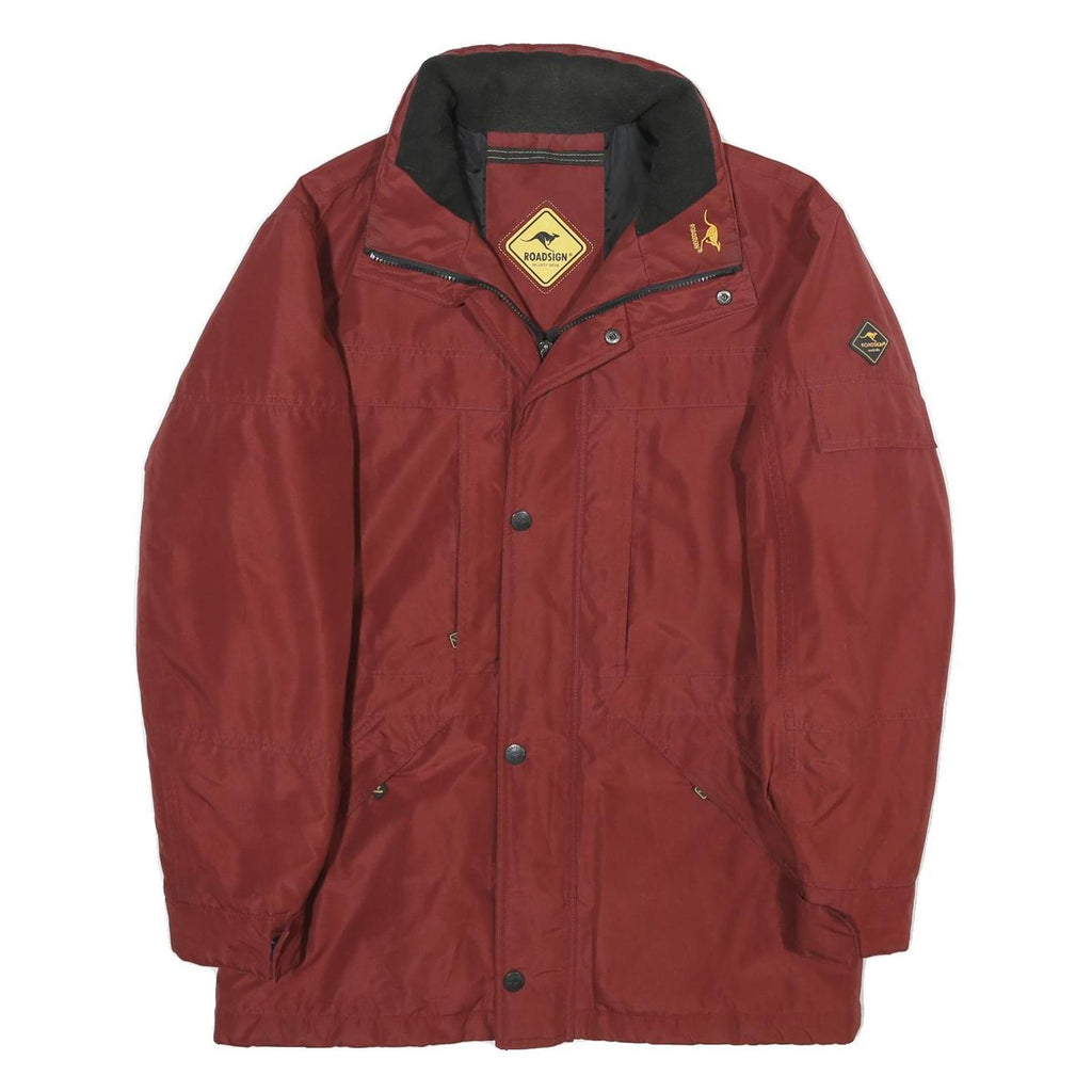 ROADSIGN Mens Red Jacket S Polyester Plain Zip Outdoor Casual Lightweight