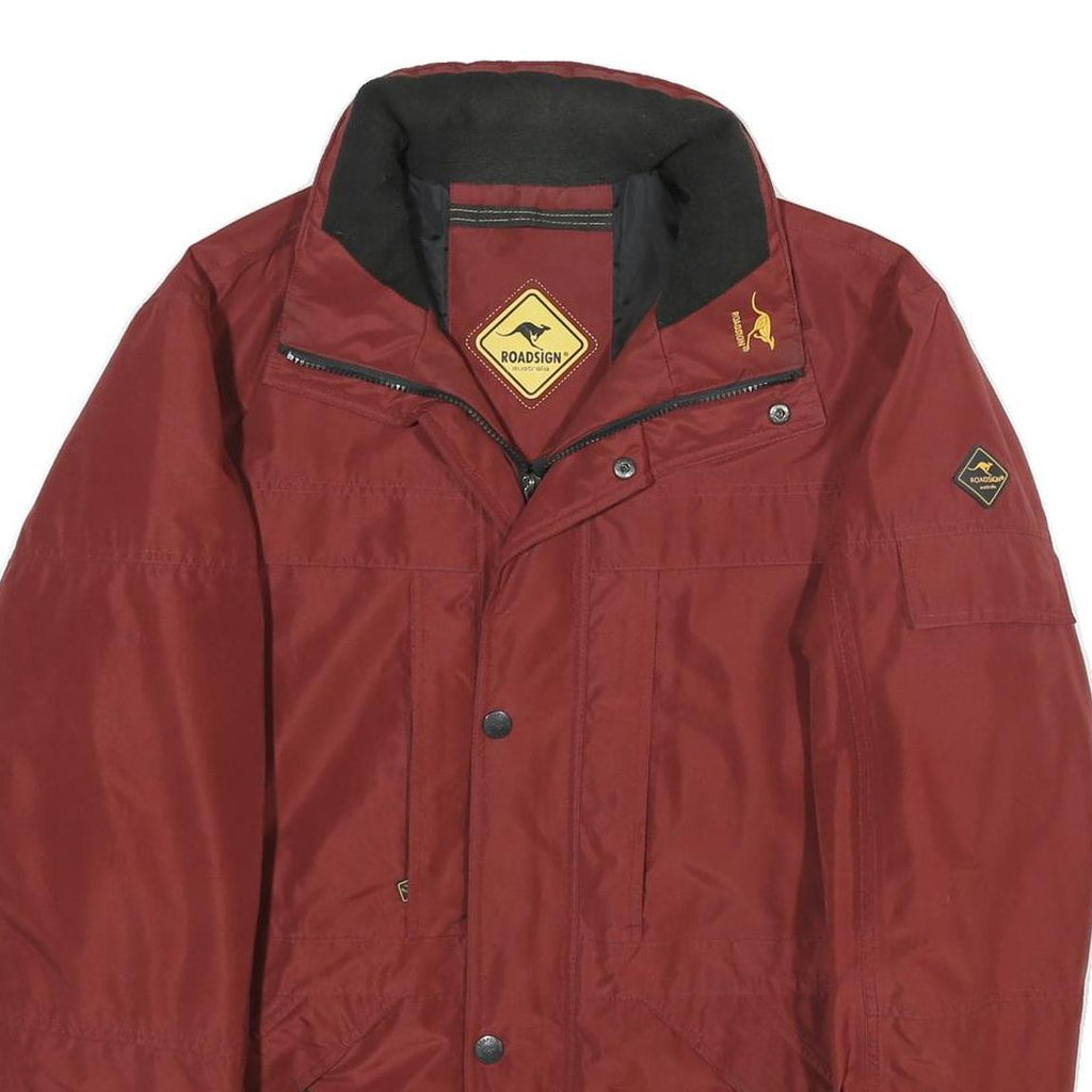 ROADSIGN Mens Red Jacket S Polyester Plain Zip Outdoor Casual Lightweight