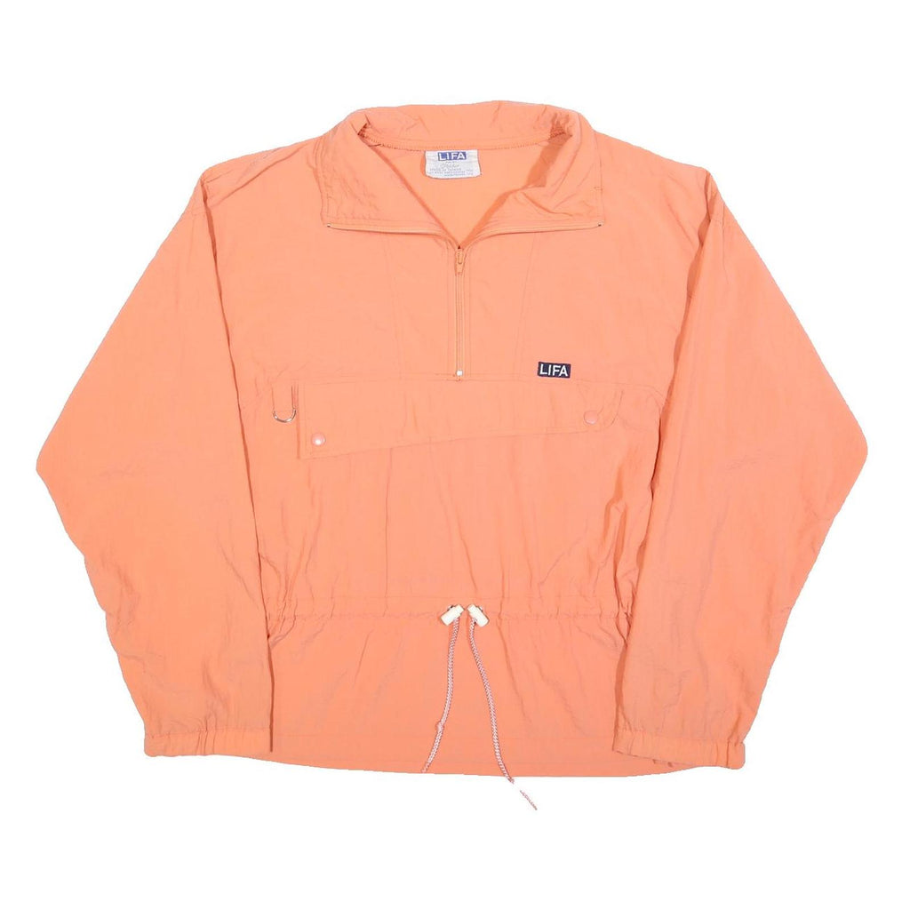 LIFA Womens Peach Nylon Track Jacket L Pullover Zip Lightweight Windbreaker